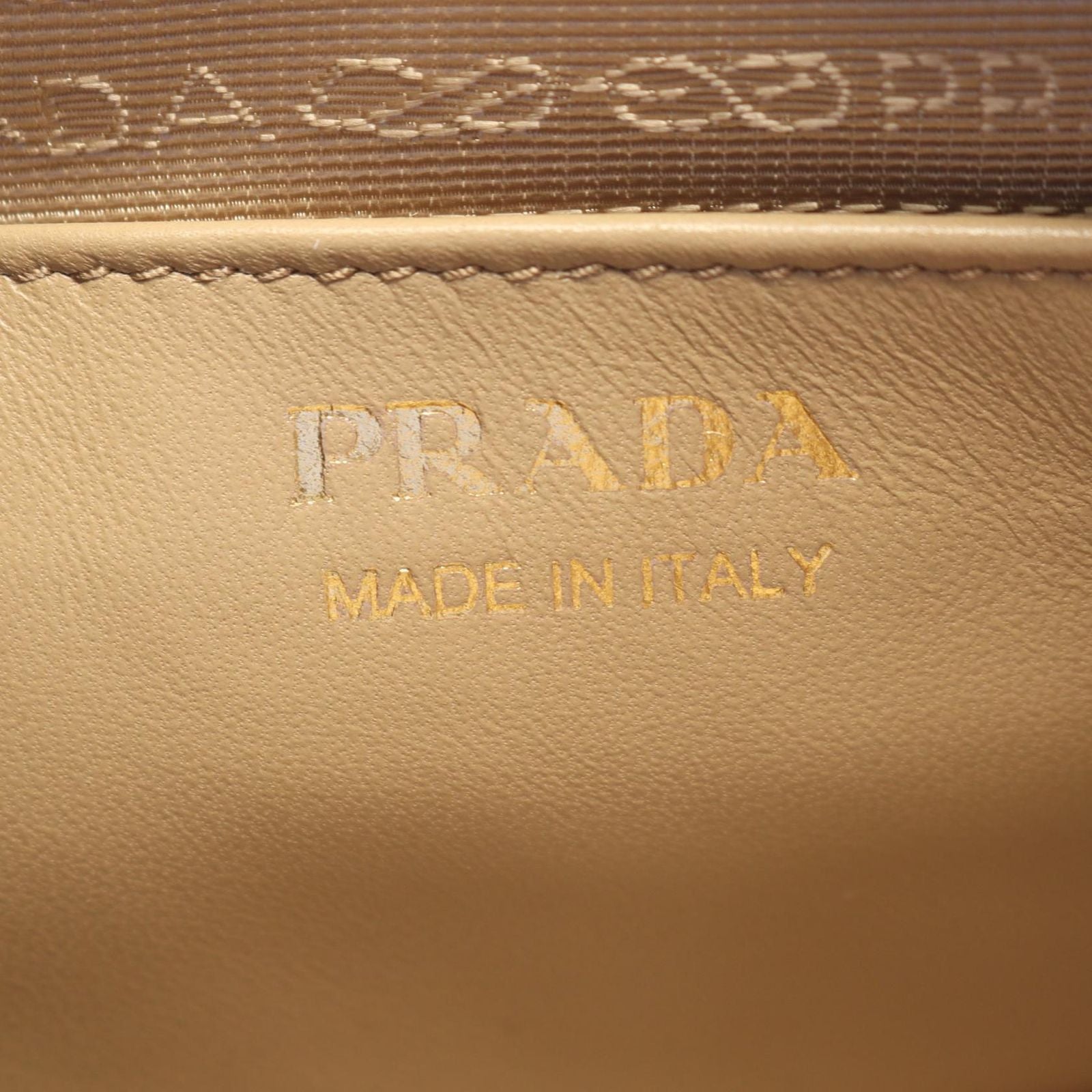 Prada Shoulder Bag Tessuto Fiocco Beige Nylon Leather Ribbon Mini — view 4