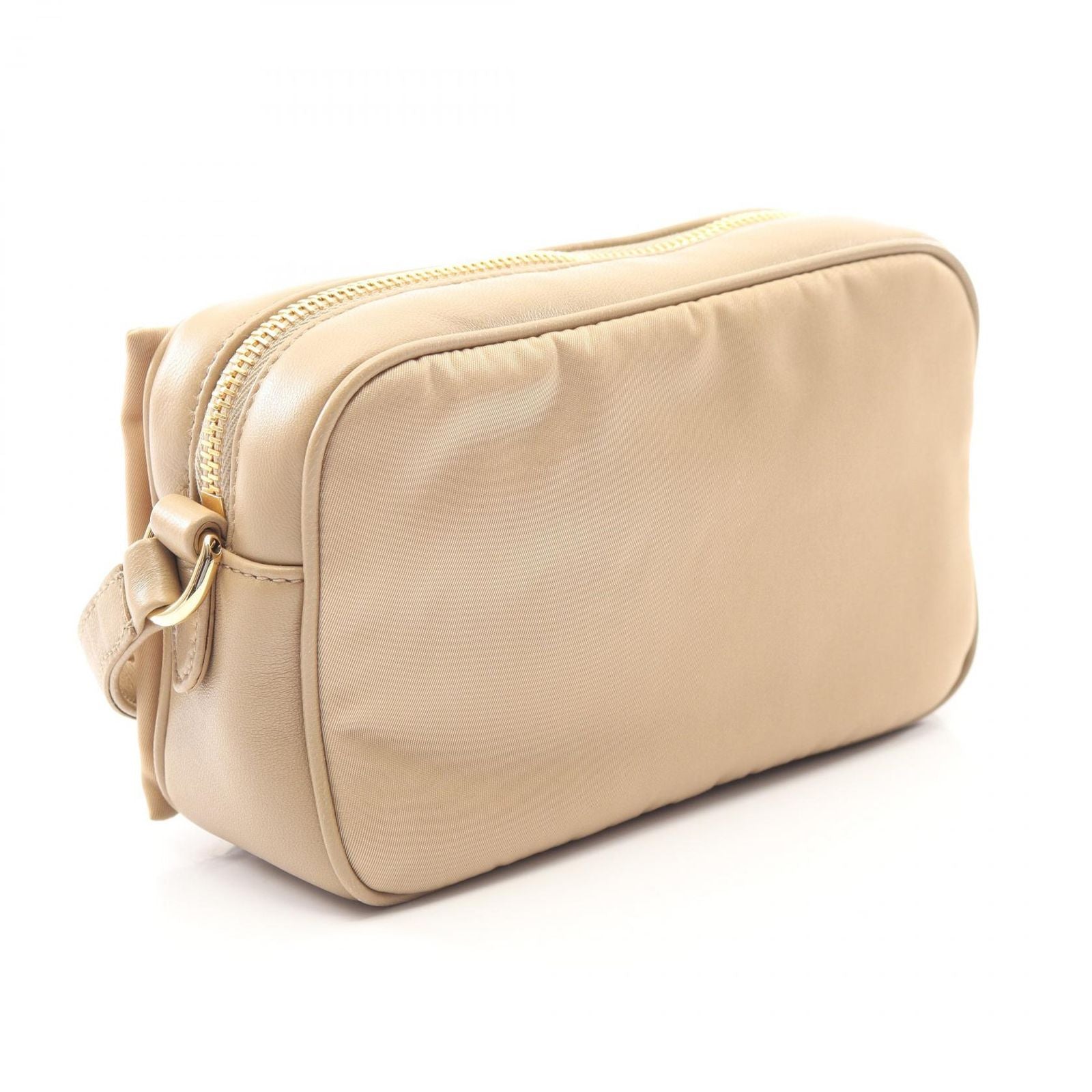 Prada Shoulder Bag Tessuto Fiocco Beige Nylon Leather Ribbon Mini — view 2