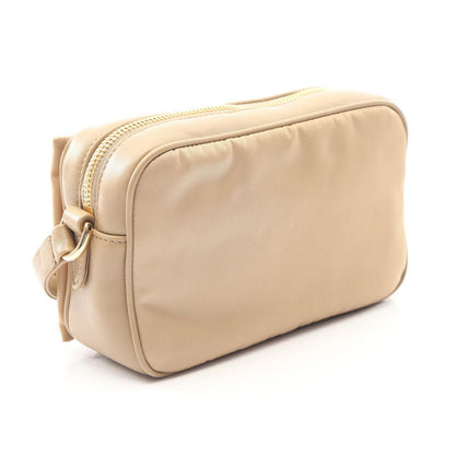 Prada Shoulder Bag Tessuto Fiocco Beige Nylon Leather Ribbon Mini — view 2