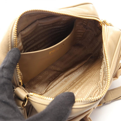 Prada Shoulder Bag Tessuto Fiocco Beige Nylon Leather Ribbon Mini — view 3