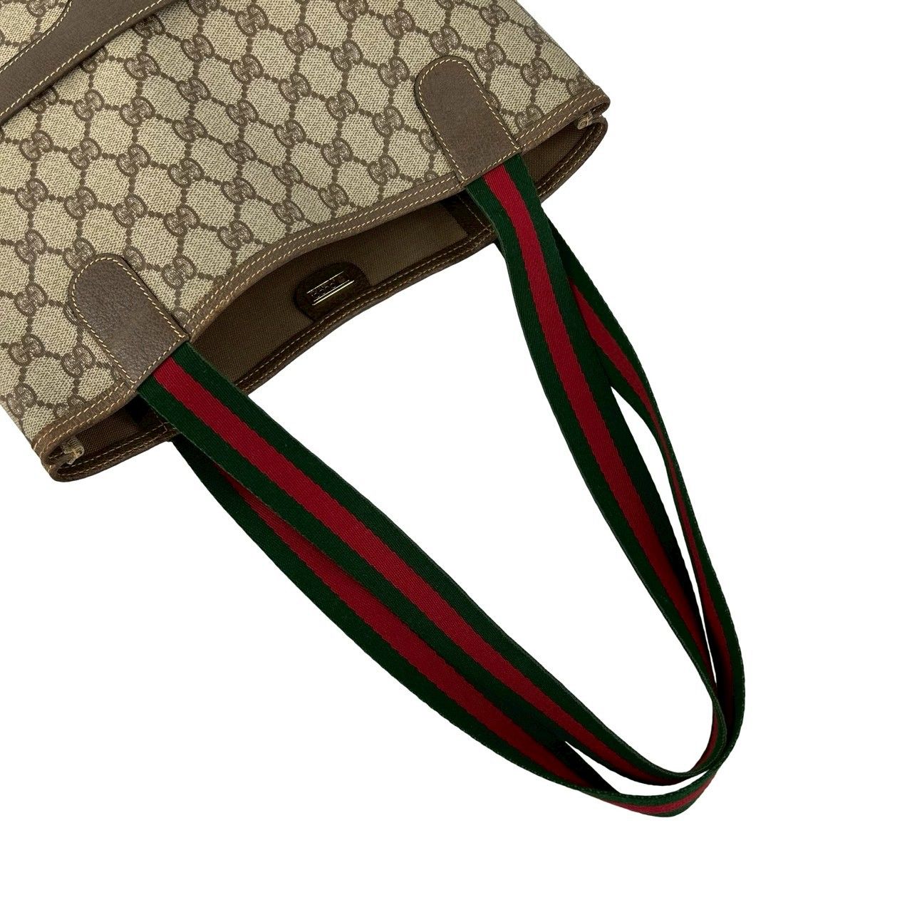 Gucci Vintage Sherry Line GG Logo Leather Tote Brown — view 4