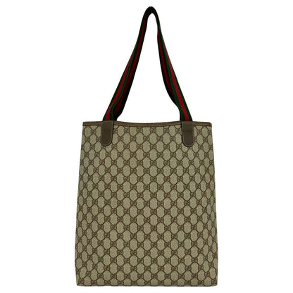 Gucci Vintage Sherry Line GG Logo Leather Tote Brown — view 3