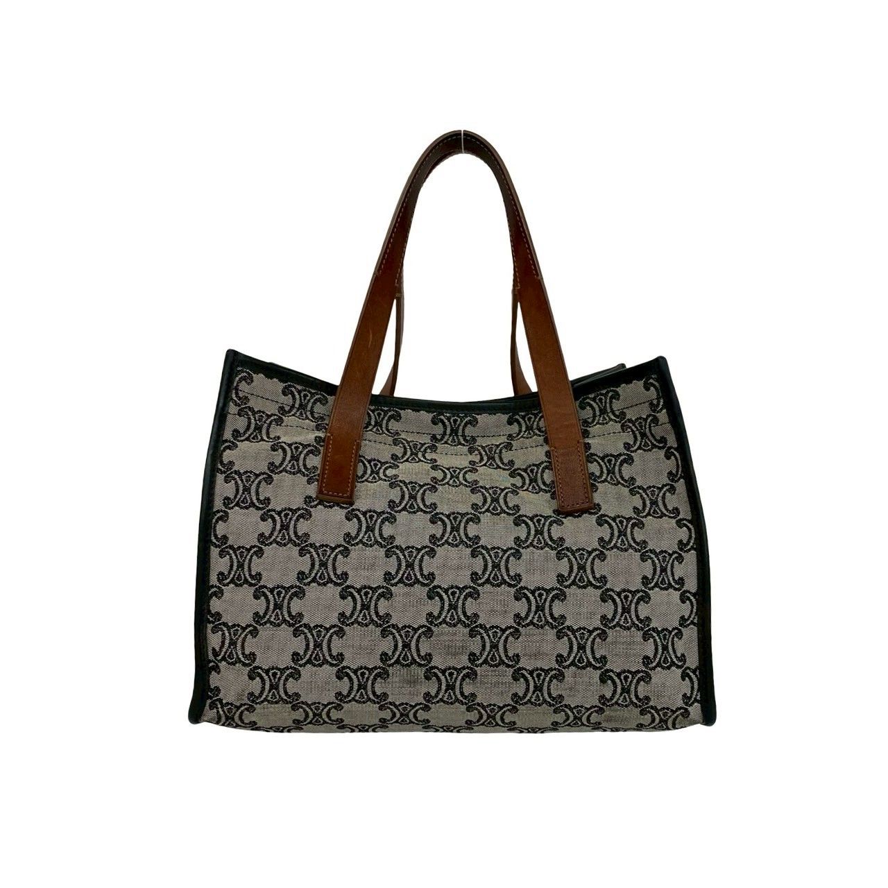 Celine Paris Macadam All Over Pattern Canvas Leather Handbag Mini Tote Gray — view 3