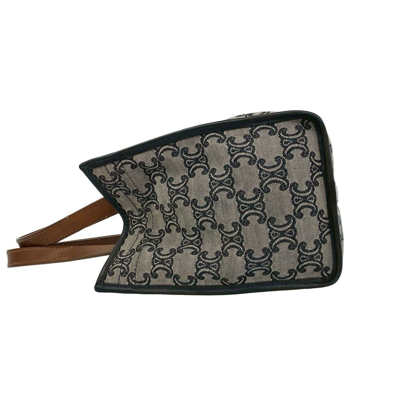 Celine Paris Macadam All Over Pattern Canvas Leather Handbag Mini Tote Gray — view 5