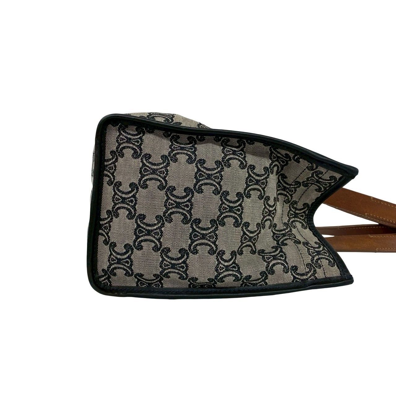 Celine Paris Macadam All Over Pattern Canvas Leather Handbag Mini Tote Gray — view 6