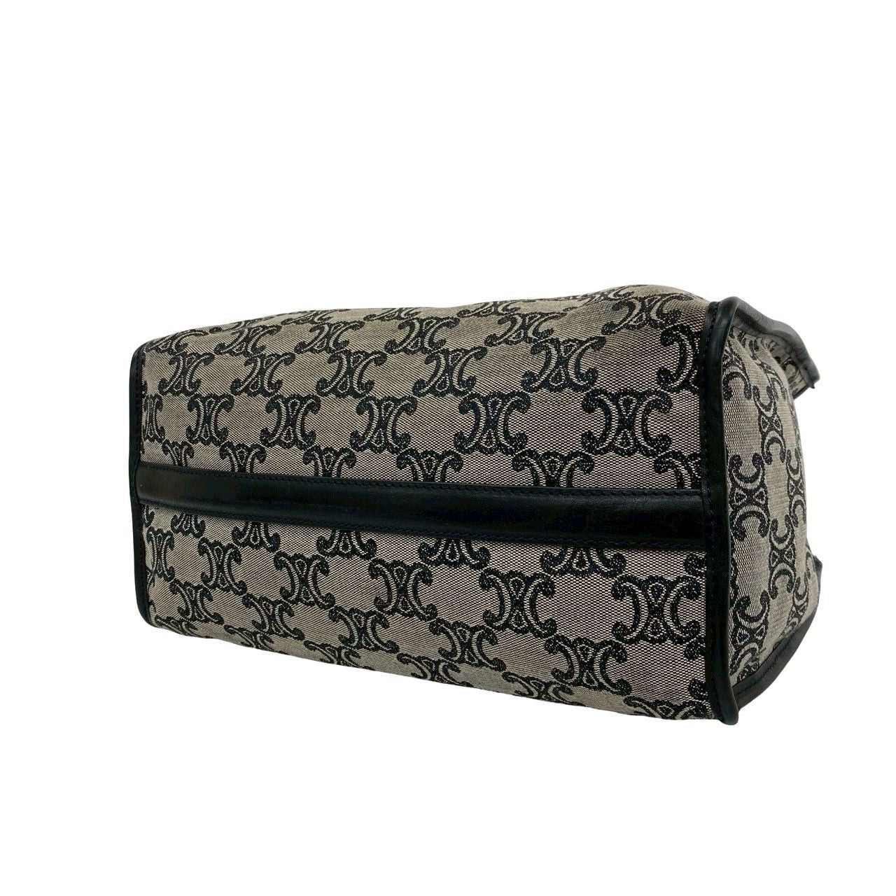 Celine Paris Macadam All Over Pattern Canvas Leather Handbag Mini Tote Gray — view 8