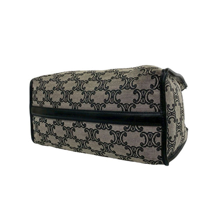 Celine Paris Macadam All Over Pattern Canvas Leather Handbag Mini Tote Gray — view 8