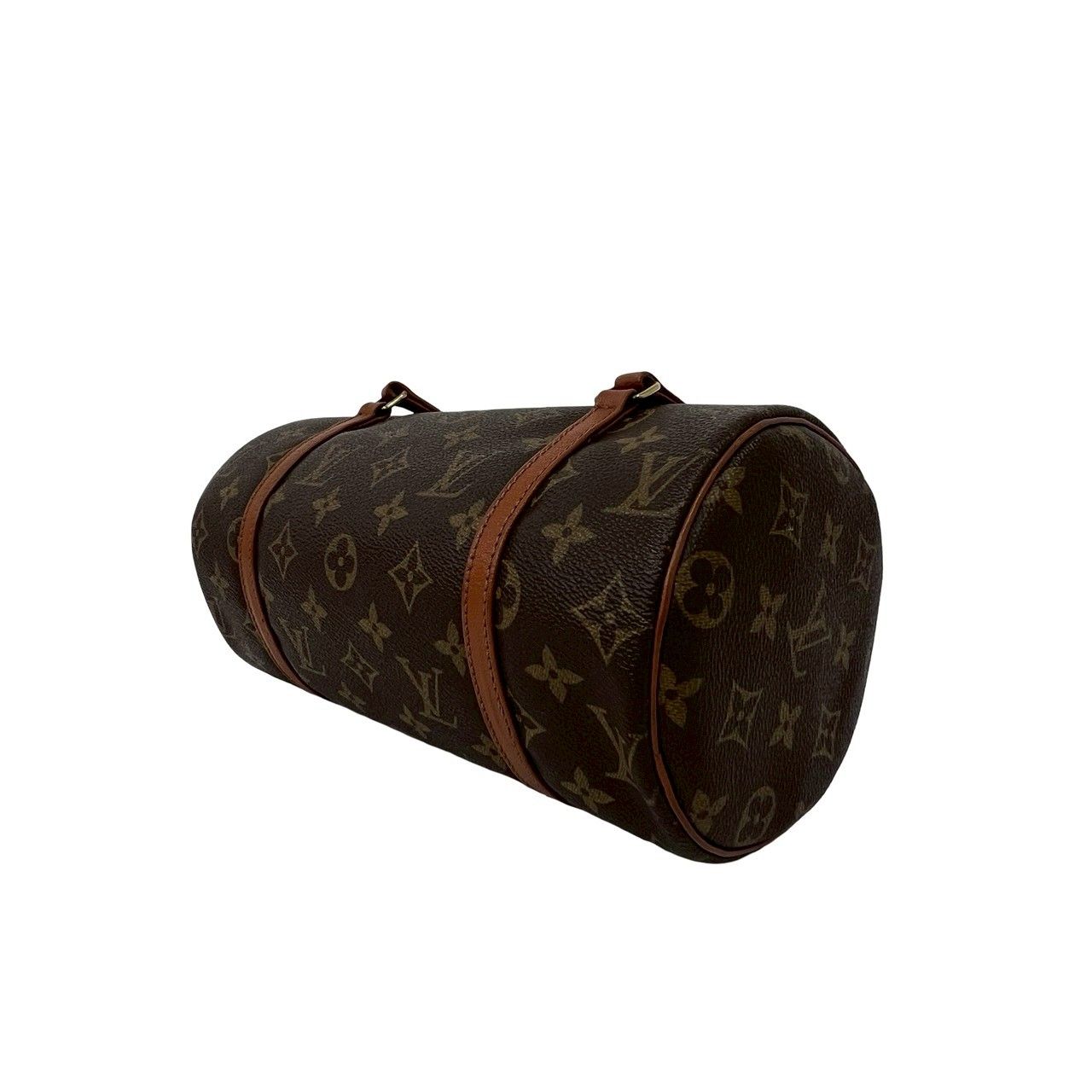 Louis Vuitton Vintage Papillon 26 Monogram Leather Handbag Drum Bag Brown — view 8