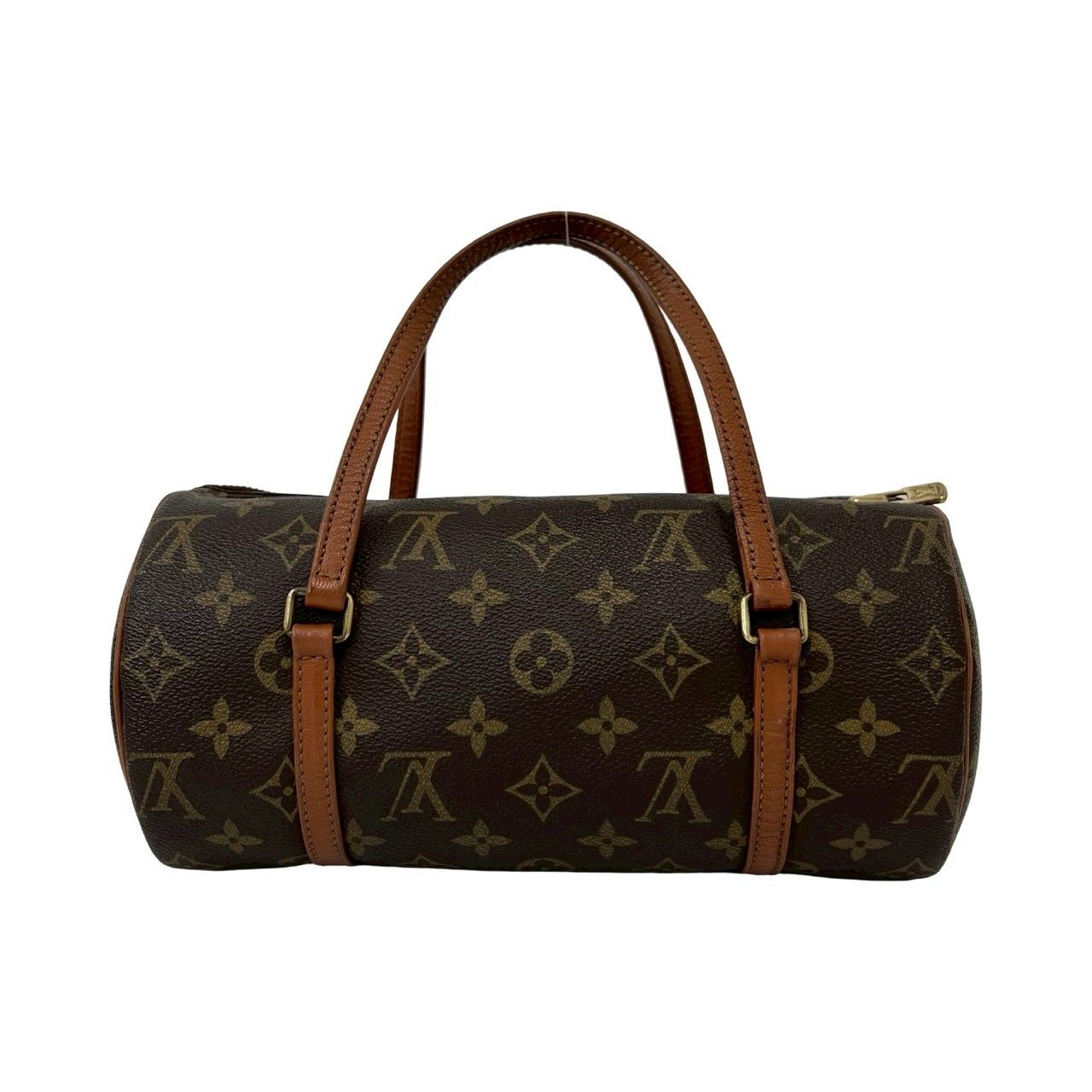 Louis Vuitton Vintage Papillon 26 Monogram Leather Handbag Drum Bag Brown — view 3