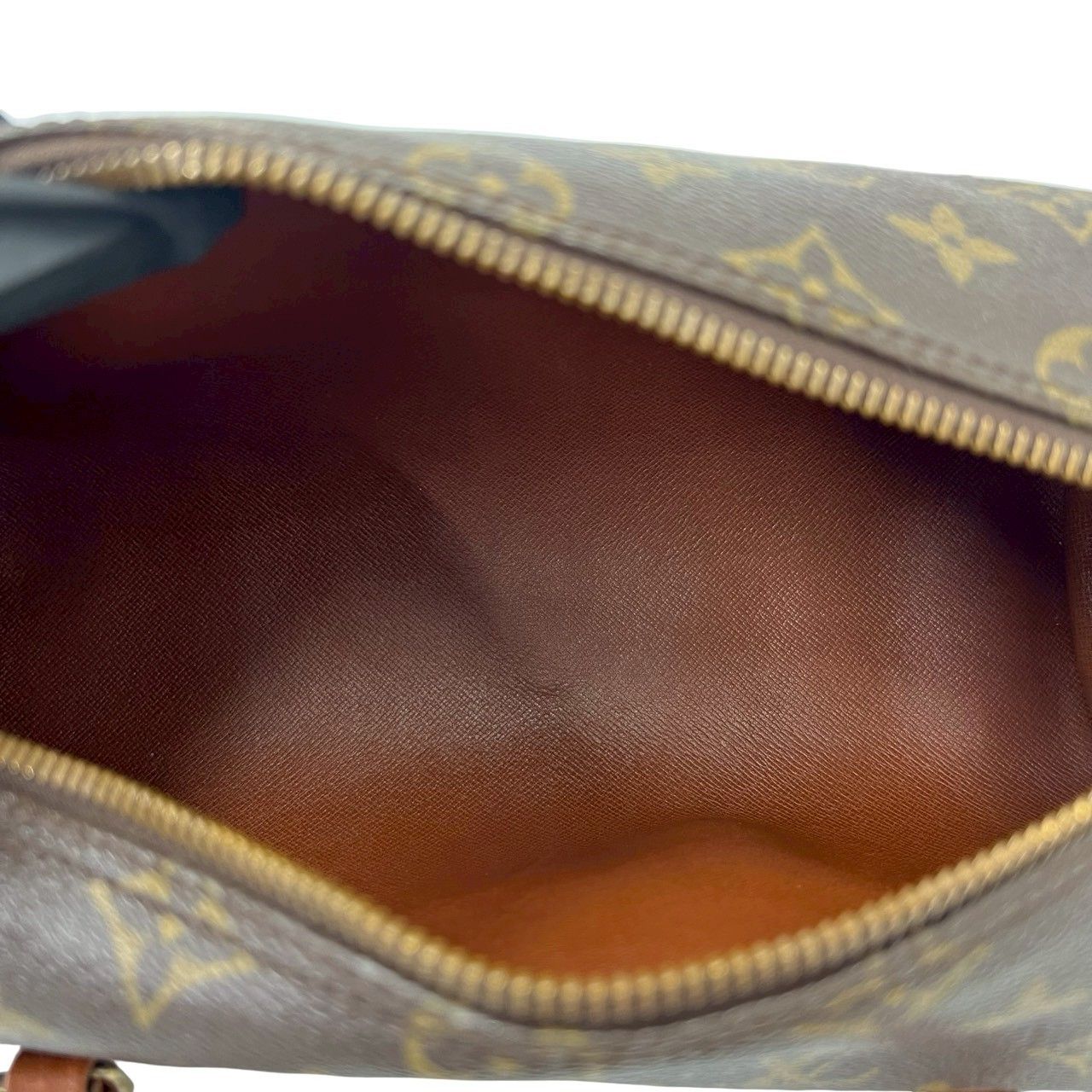 Louis Vuitton Vintage Papillon 26 Monogram Leather Handbag Drum Bag Brown — view 9