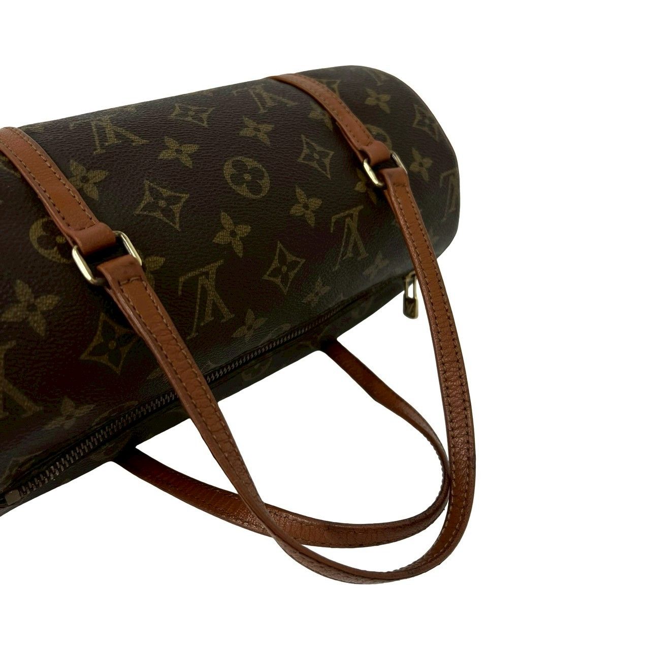 Louis Vuitton Vintage Papillon 26 Monogram Leather Handbag Drum Bag Brown — view 4