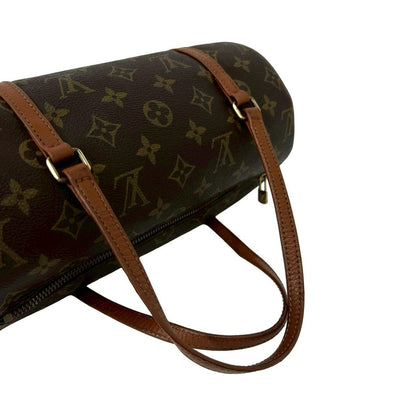 Louis Vuitton Vintage Papillon 26 Monogram Leather Handbag Drum Bag Brown — view 4