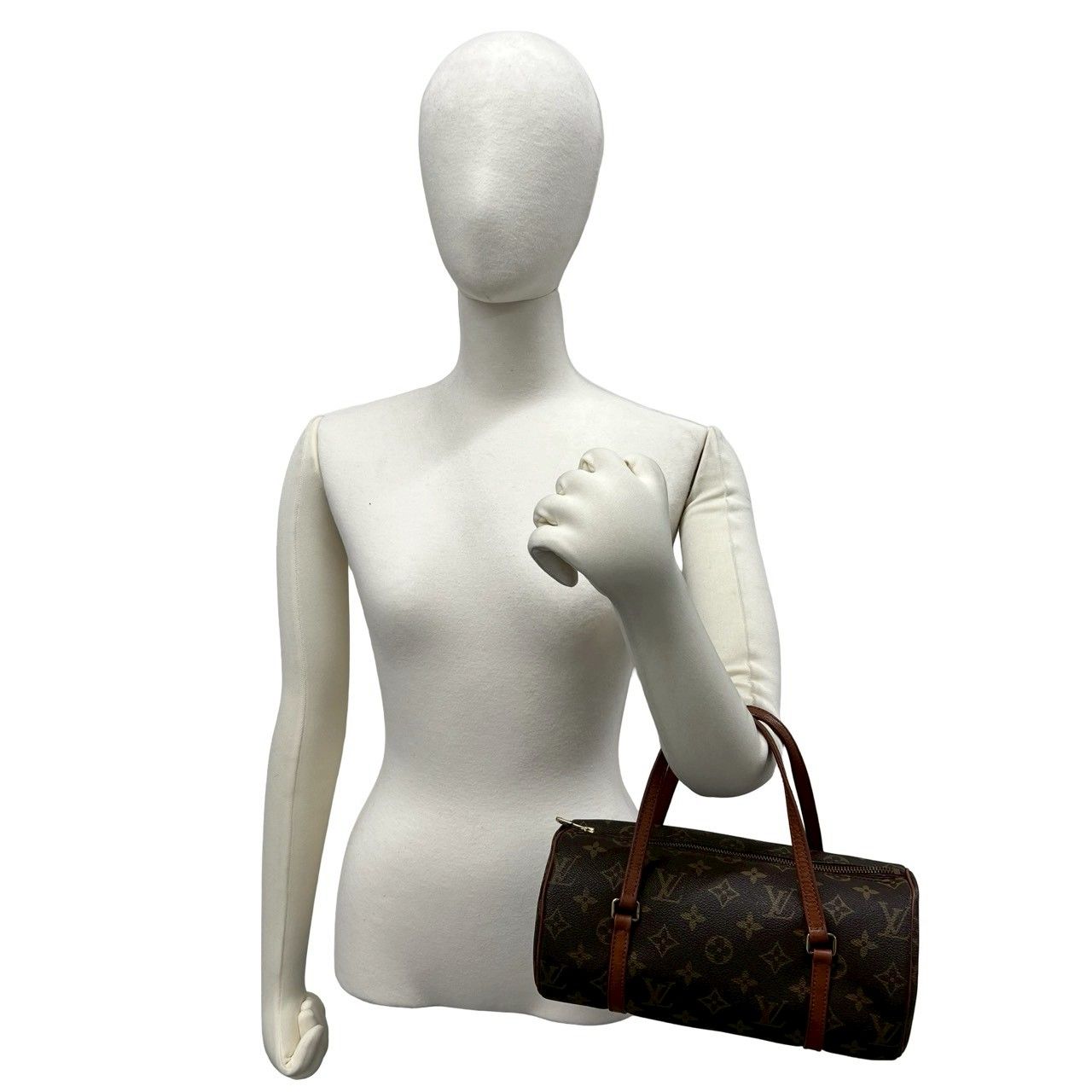 Louis Vuitton Vintage Papillon 26 Monogram Leather Handbag Drum Bag Brown — view 2
