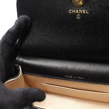 Chanel Shoulder Bag Quilted Black Calf Chain — view 7