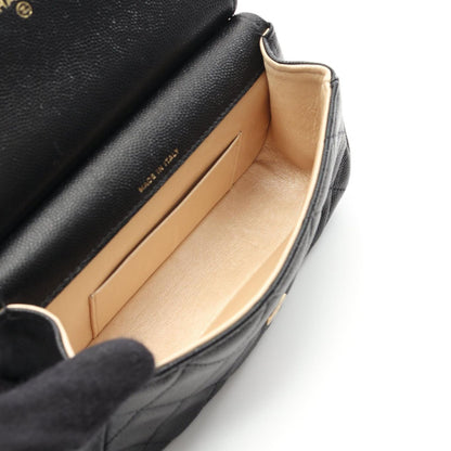 Chanel Shoulder Bag Quilted Black Calf Chain — view 3