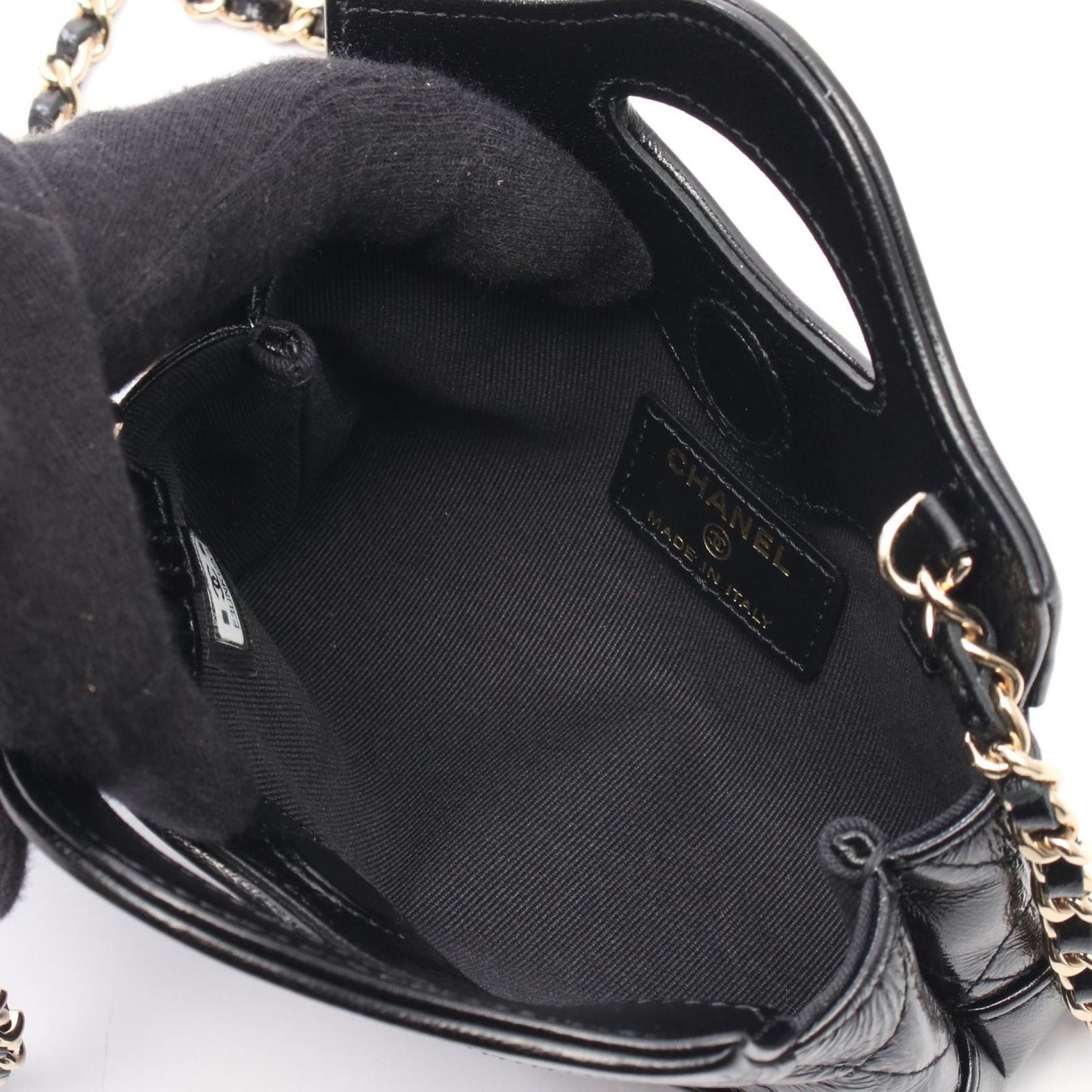Chanel Shoulder Bag Chain Clutch Black Leather Quilted — view 3