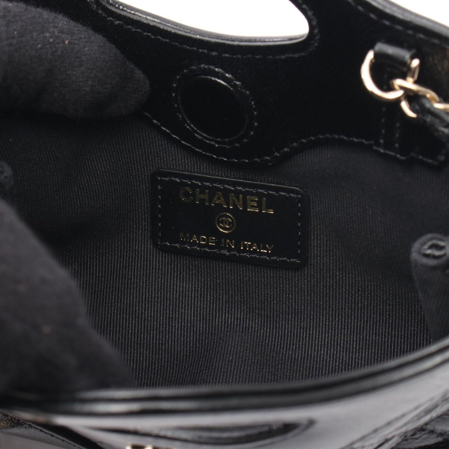 Chanel Shoulder Bag Chain Clutch Black Leather Quilted — view 4
