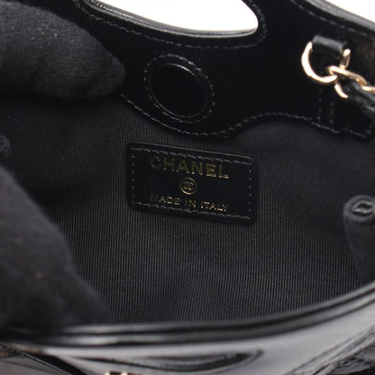 Chanel Shoulder Bag Chain Clutch Black Leather Quilted — view 4