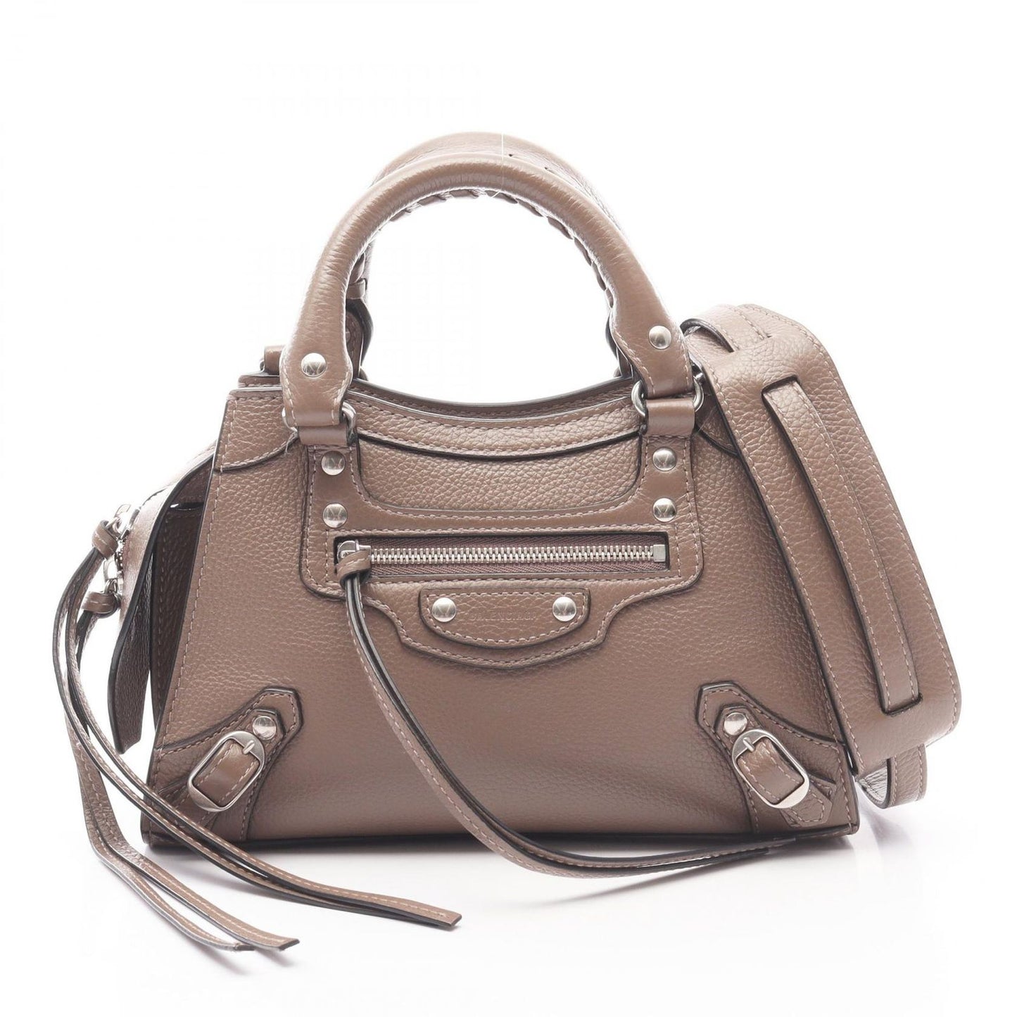 Balenciaga Handbag Neo Class City Mini Neo Classic Mini Brown Leather