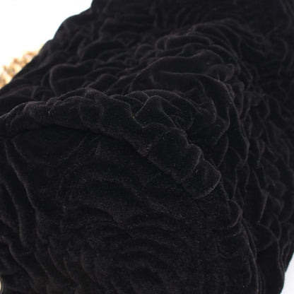 Chanel Shoulder Bag Camellia Black Leather 2-Way Chain — view 7