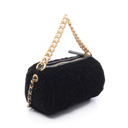 Chanel Shoulder Bag Camellia Black Leather 2-Way Chain — view 2