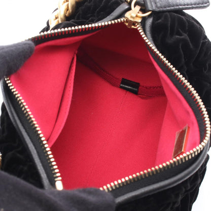 Chanel Shoulder Bag Camellia Black Leather 2-Way Chain — view 3