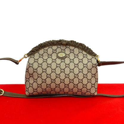 Gucci Vintage Plus Leather Shoulder Bag Pochette Brown