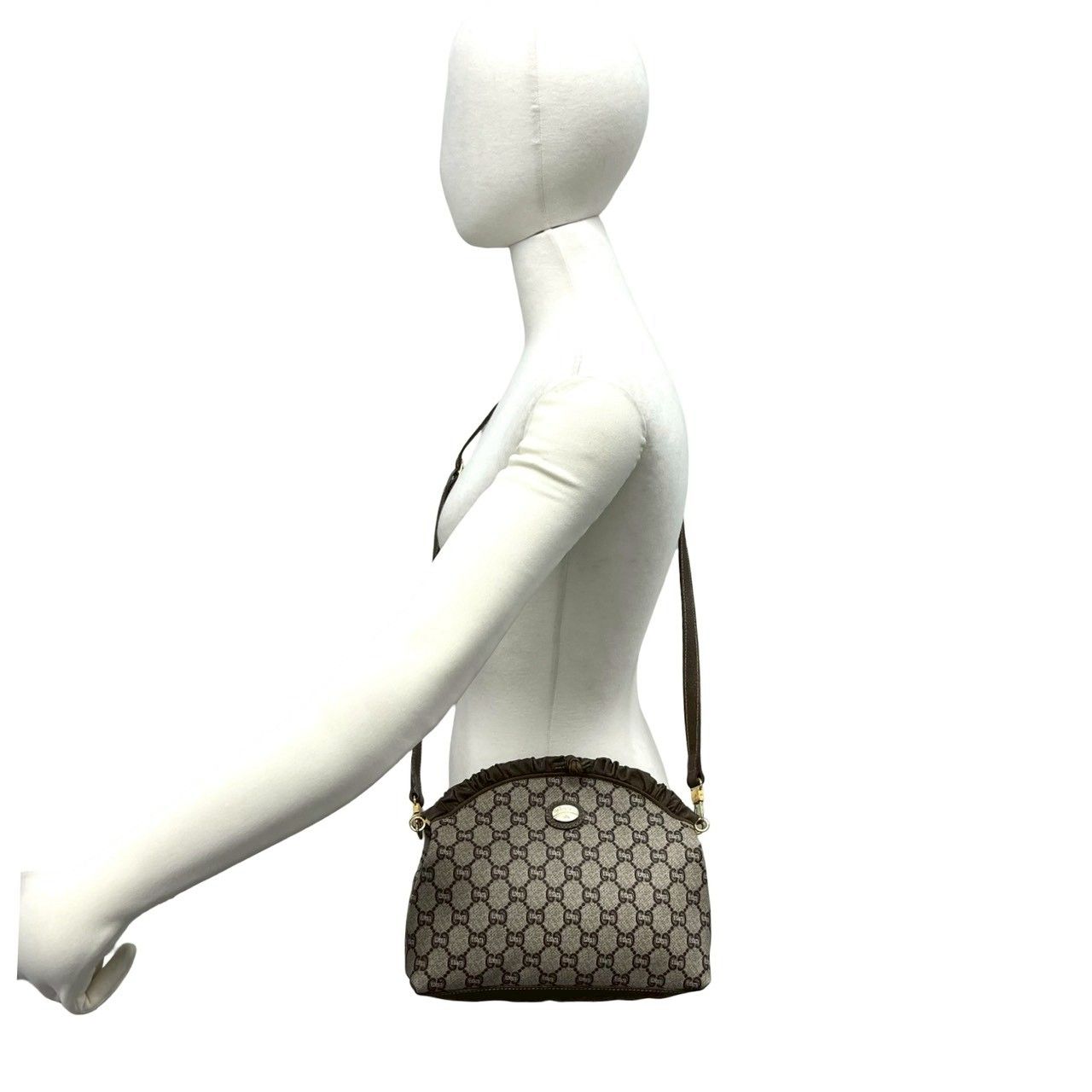 Gucci Vintage Plus Leather Shoulder Bag Pochette Brown — view 2