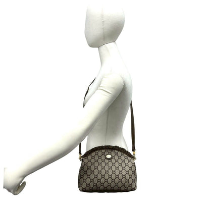 Gucci Vintage Plus Leather Shoulder Bag Pochette Brown — view 2
