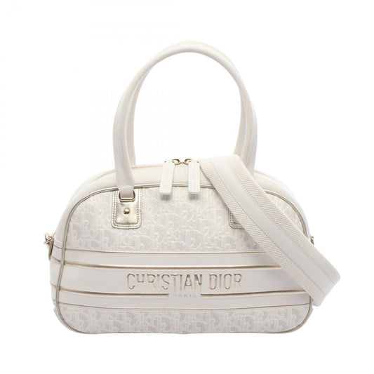 Dior Vibe Bowling Bag White Champagne Gold Leather Bow