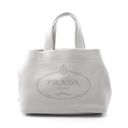 Prada Tote Vitello Daino Light Gray Leather Handbag