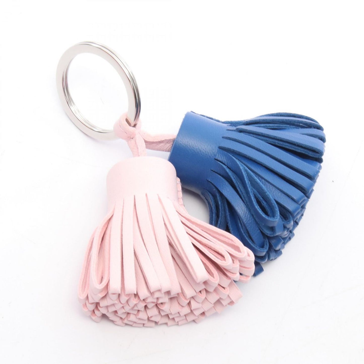 Hermes Charm Carmen Unodos Blue Malt Rose Darling Leather Keychain — view 2