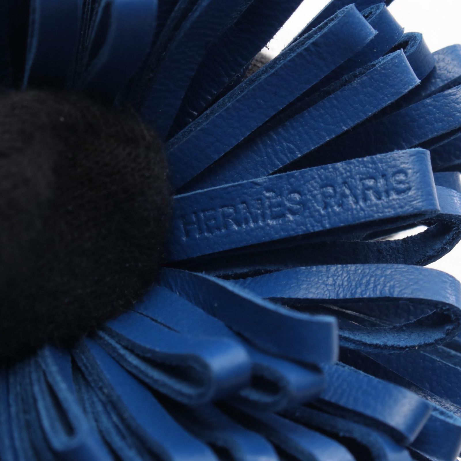 Hermes Charm Carmen Unodos Blue Malt Rose Darling Leather Keychain — view 3