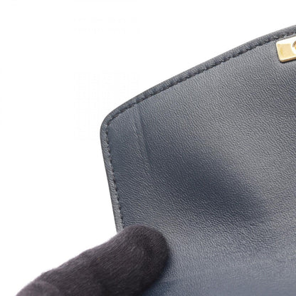 Celine Shoulder Bag Teen Triomphe Natural Navy Canvas Leather — view 5