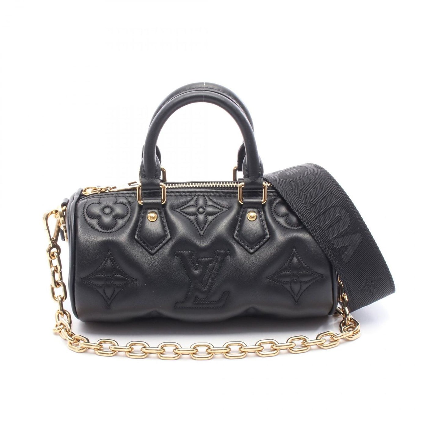 Louis Vuitton Handbag Papillon BB Bubble Gram Noir Leather