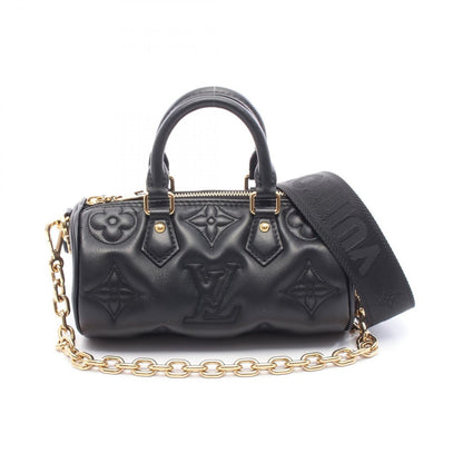 Louis Vuitton Handbag Papillon BB Bubble Gram Noir Leather