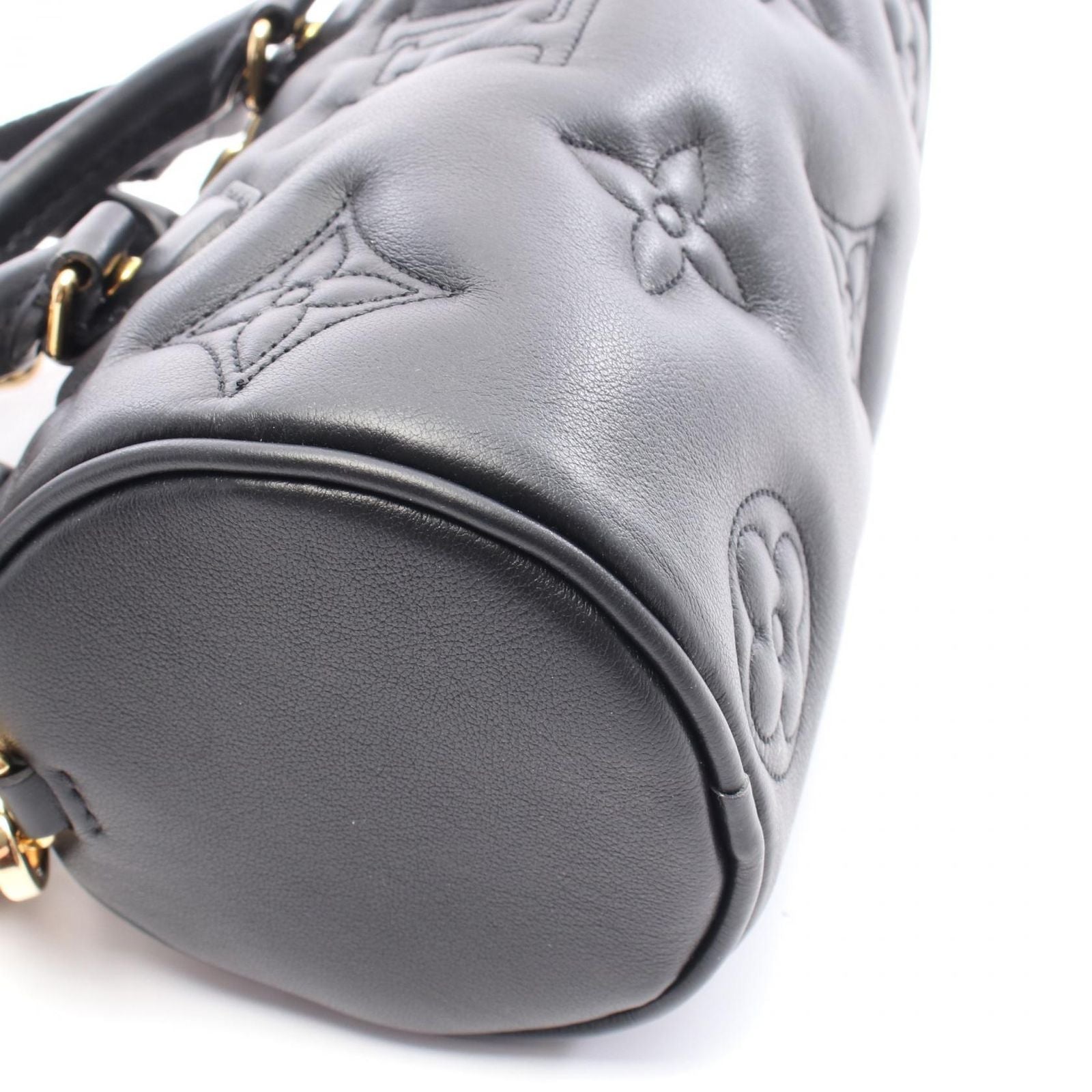 Louis Vuitton Handbag Papillon BB Bubble Gram Noir Leather — view 5