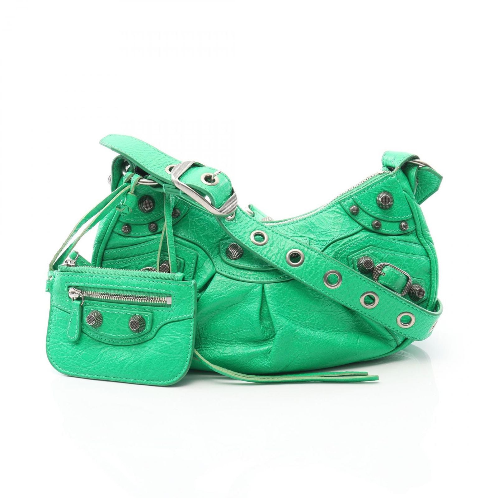 Balenciaga Shoulder Bag Cagole Green Leather XS