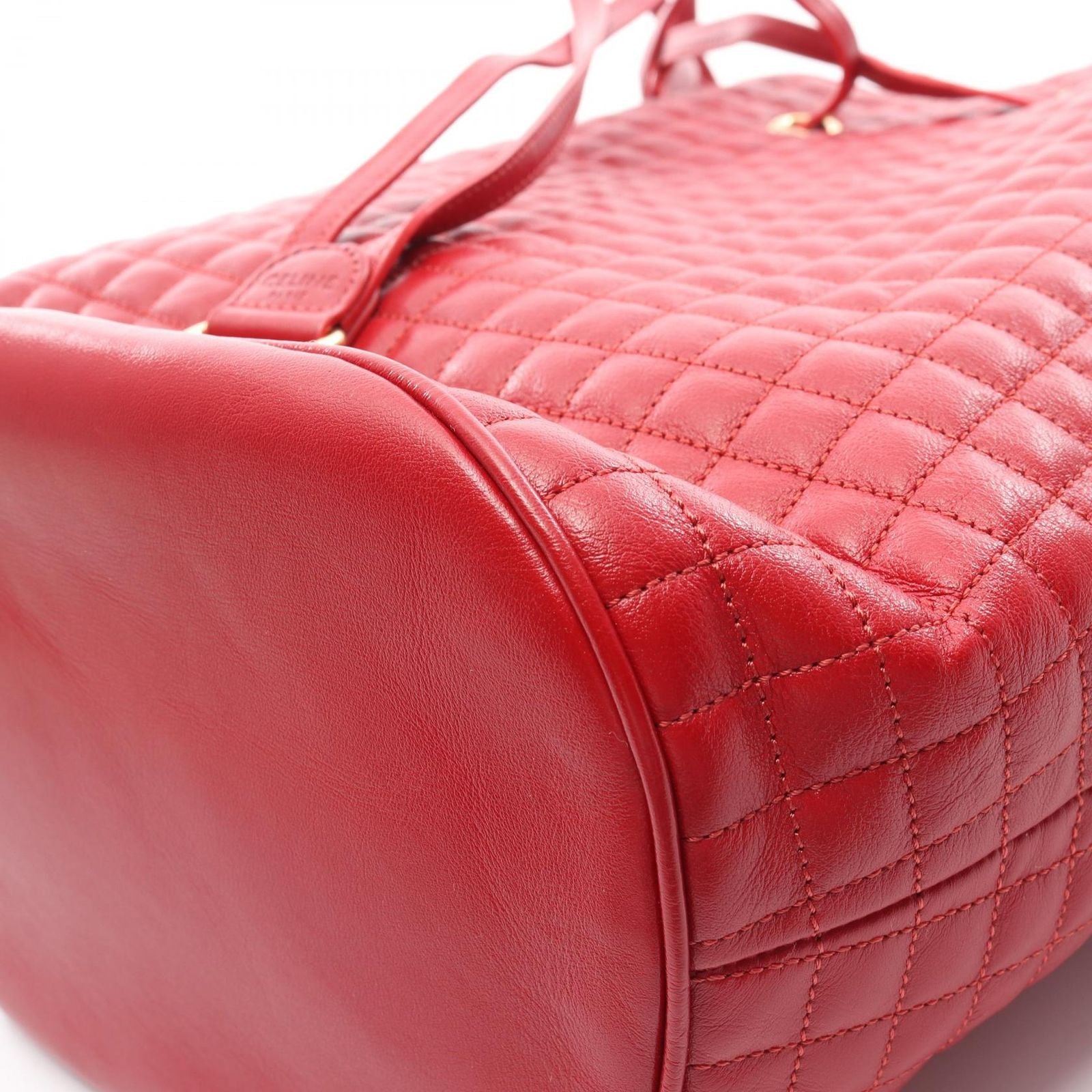 Celine Backpack Charm Small Red Leather Bucket — view 5
