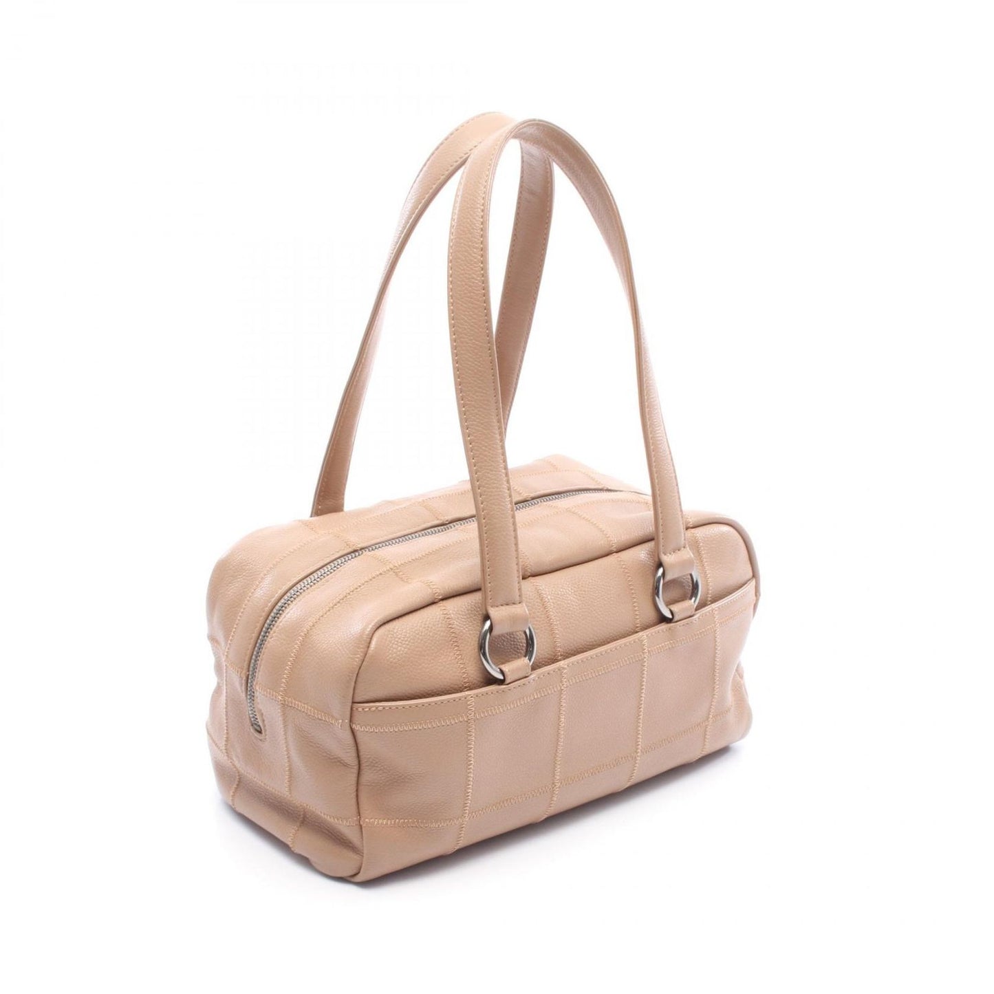 Chanel Boston Bag Choco Bar Beige Leather Calf Bar — view 2