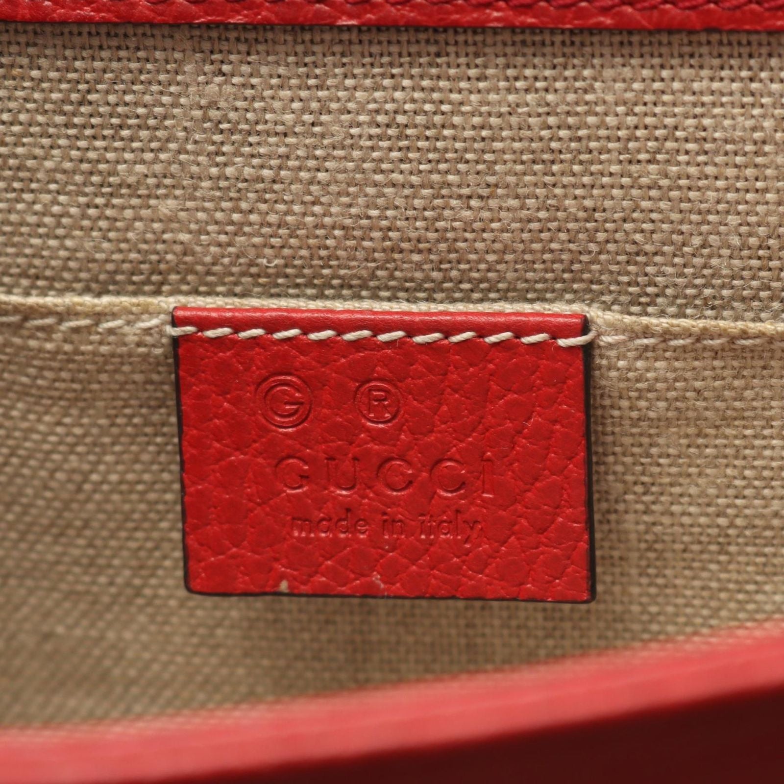 Gucci Shoulder Bag Interlocking Red Leather Chain — view 4