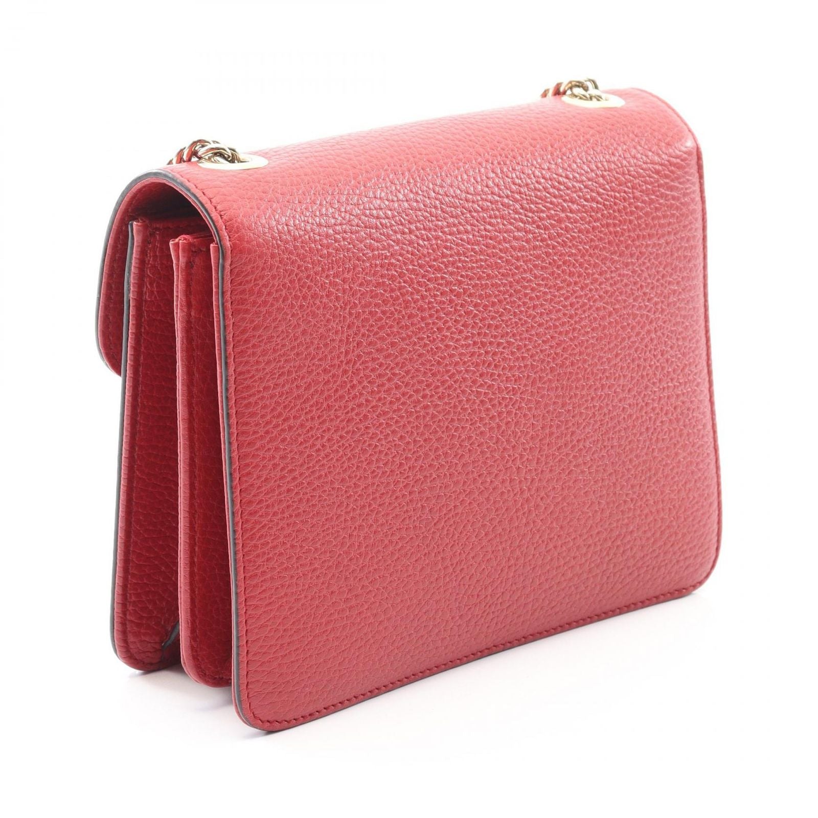 Gucci Shoulder Bag Interlocking Red Leather Chain — view 2