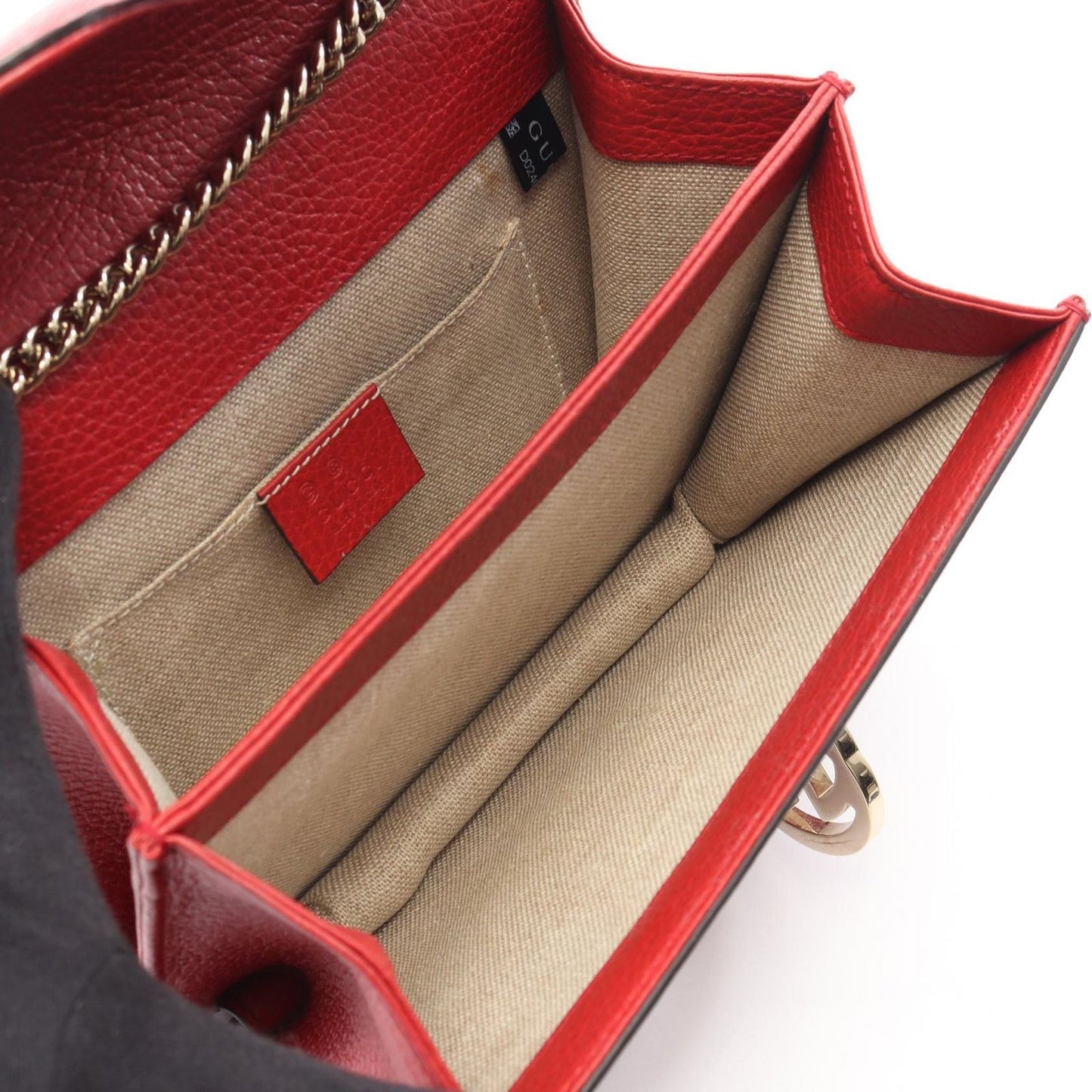 Gucci Shoulder Bag Interlocking Red Leather Chain — view 3