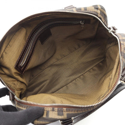 Fendi Handbag Zucca Black Khaki Canvas Leather — view 3