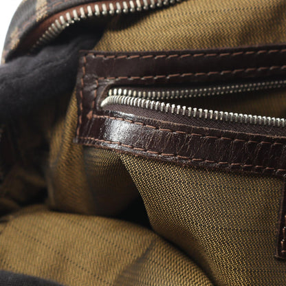 Fendi Handbag Zucca Black Khaki Canvas Leather — view 9