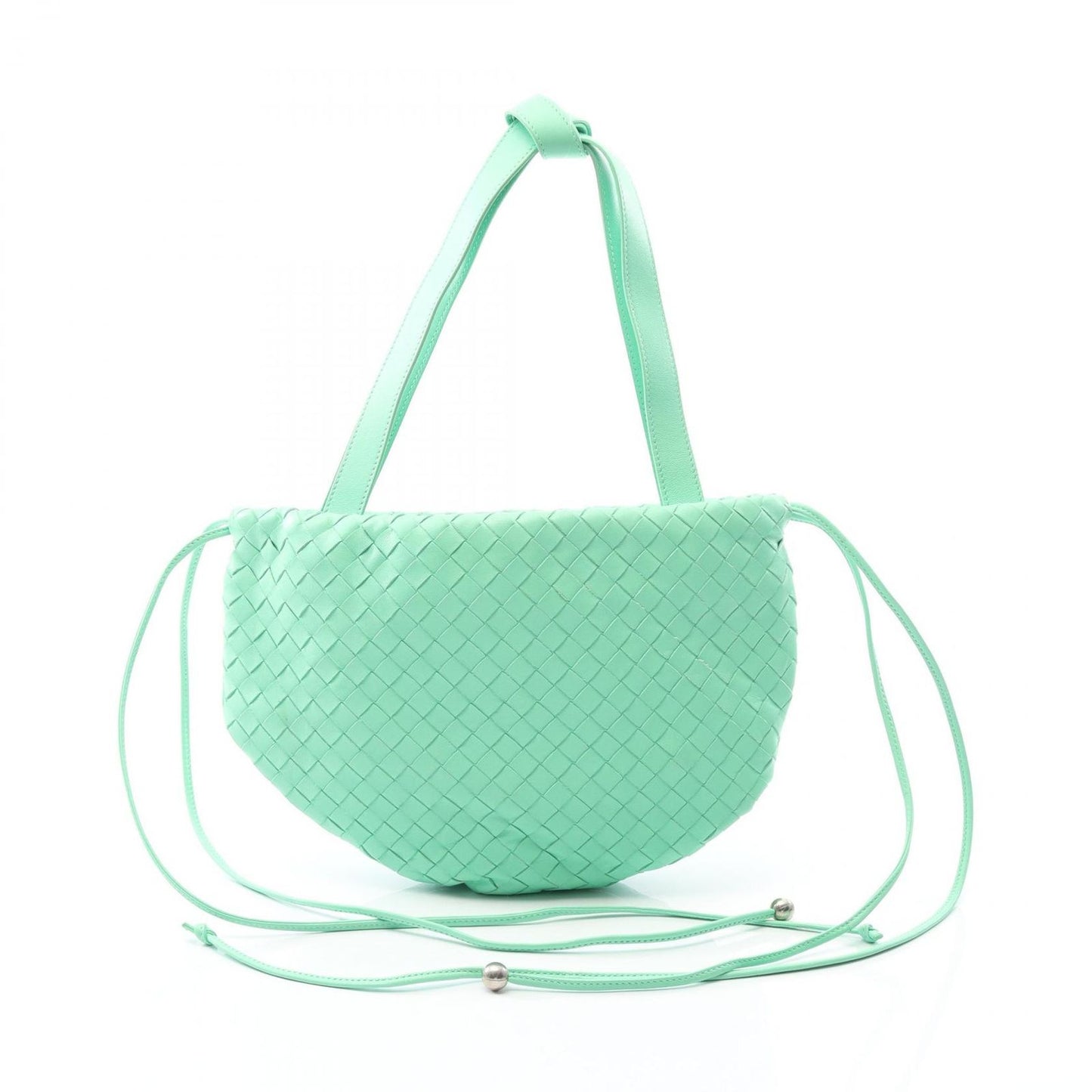 Bottega Veneta the Bulb Small Intrecciato Mint Green Leather Shoulder Bag