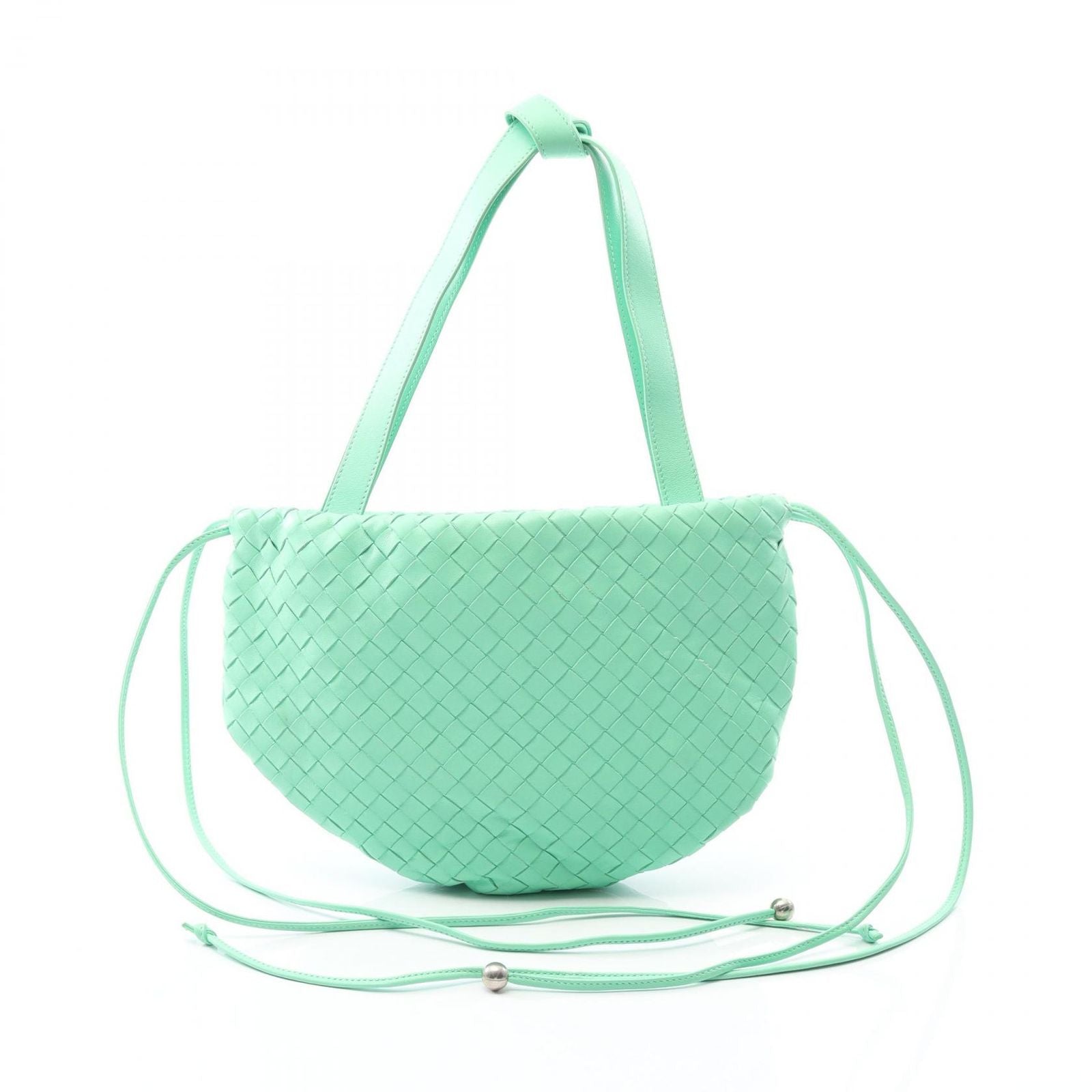 Bottega Veneta the Bulb Small Intrecciato Mint Green Leather Shoulder Bag