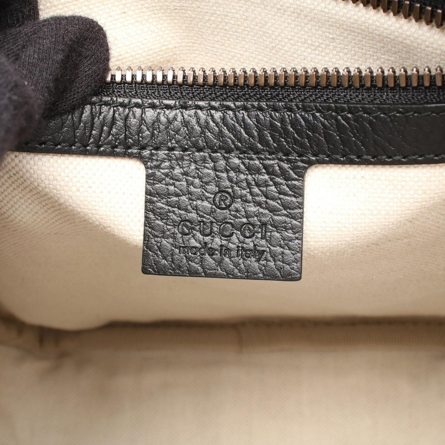 Gucci Shoulder Bag Print Black Leather — view 4