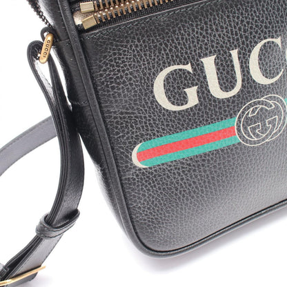 Gucci Shoulder Bag Print Black Leather — view 5