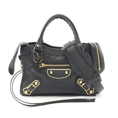 Balenciaga Handbag Classic Metallic Edge Mini City Black Leather